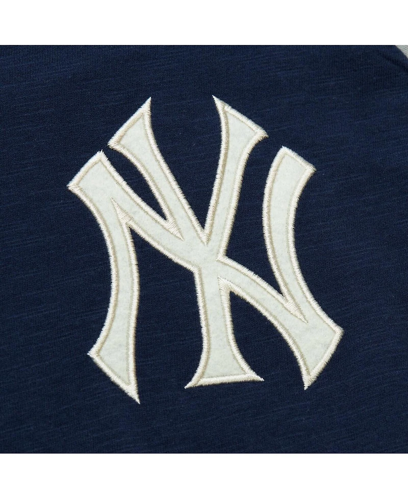 Mitchell & Ness Men's Navy New York Yankees Cooperstown Collection Legendary Raglan Slub Henley 3/4-Sleeve T-Shirt