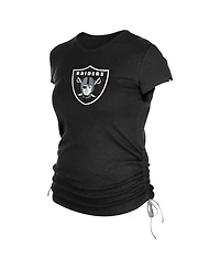 New Era Women's Black Las Vegas Raiders Ruched Side T-Shirt