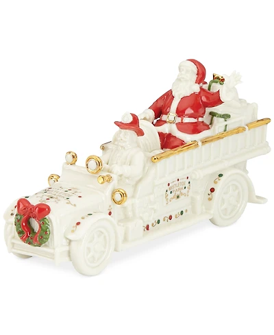 From The Vault! Lenox Mistletoe Park Fire Truck with Santa, Exclusively at Macy's