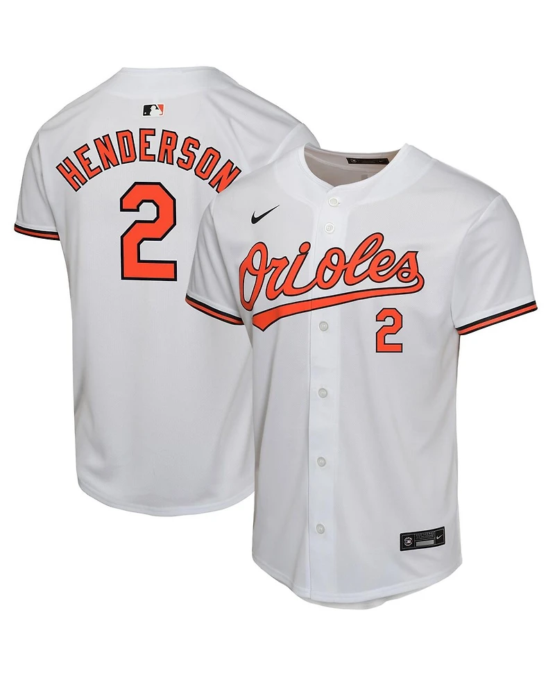 Nike Big Boys and Girls Gunnar Henderson White Baltimore Orioles Home Game Player Jersey