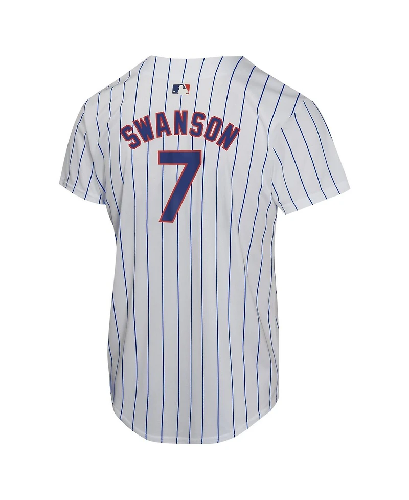 Nike Big Boys and Girls Dansby Swanson White Chicago Cubs Home Game Player Jersey