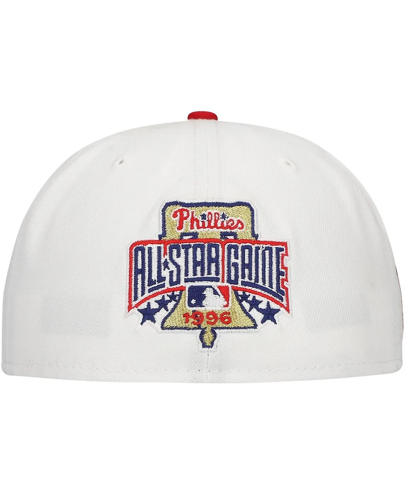 New Era Men's White/Red Philadelphia Phillies Major Sidepatch 59FIFTY Fitted Hat