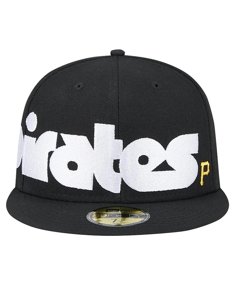 New Era Men's Black Pittsburgh Pirates Checkered Undervisor 59FIFTY Fitted Hat