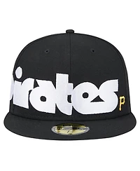 New Era Men's Black Pittsburgh Pirates Checkered Undervisor 59FIFTY Fitted Hat