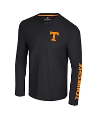 Colosseum Men's Black Tennessee Volunteers Logo Lockup 3-Hit Active Blend Long Sleeve T-Shirt