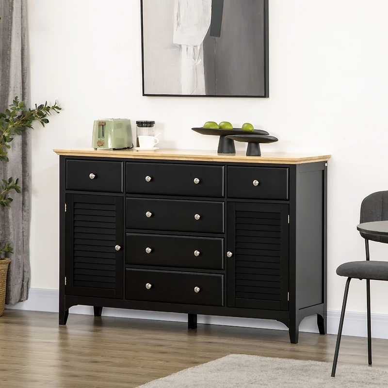 Homcom Sideboard Modern Buffet Cabinet with Adjustable Shelves,