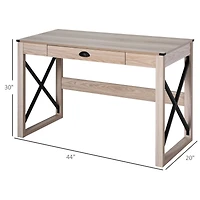 Homcom Wood Writing Gaming Desk Home Studio Series Classic Desk for Living Room