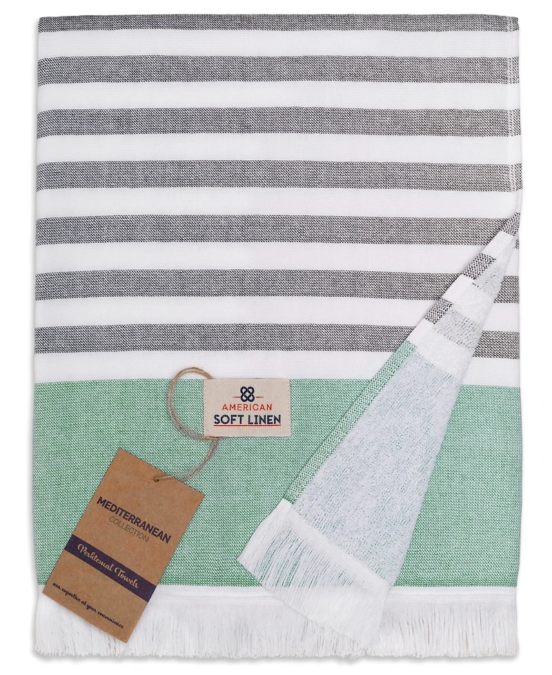 American Soft Linen Peshtemal 100% Turkish Cotton 4-Pack Beach Towels, 35" x 60"