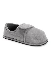 Softones By Muk Luks Unisex Adjustable Velour Slipper, Grey, L (W- 13-15 M-10-12)