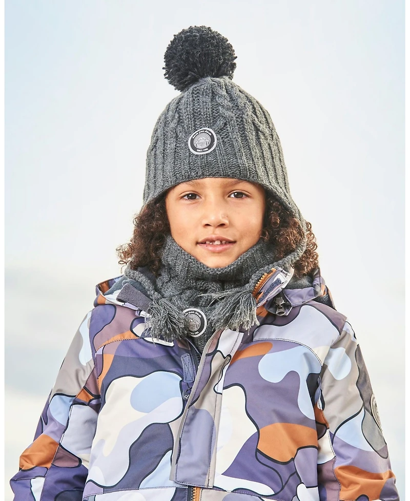Deux par Kids Unisex Peruvian Knit Hat Dark Gray - Toddler|Child