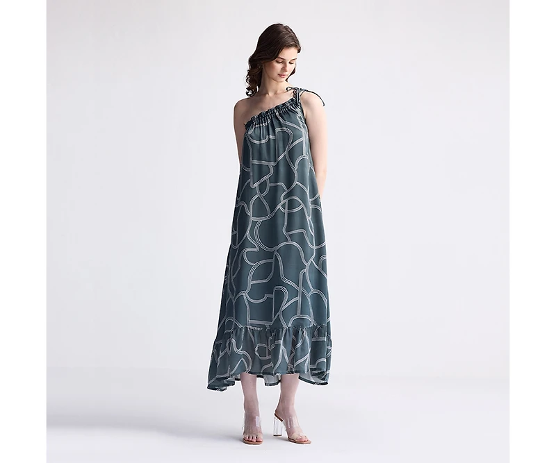 Reistor Women's One Shoulder Midi Dress