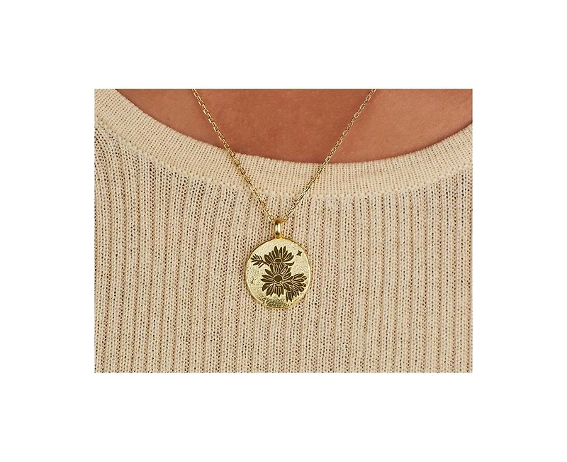 Sterling Silver Birth Flower Pendant Necklace