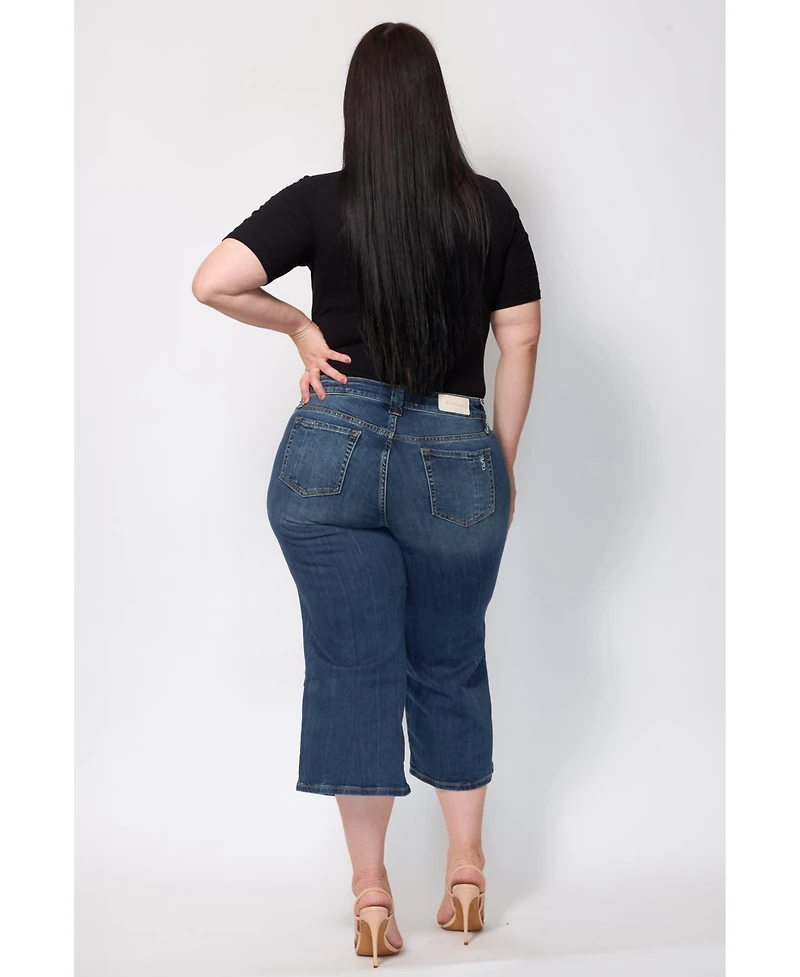 Slink Jeans Plus Mid Rise Wide Leg