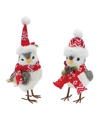 Slickblue Winter Bird With Hat And Scarf Accent (Set of 6)