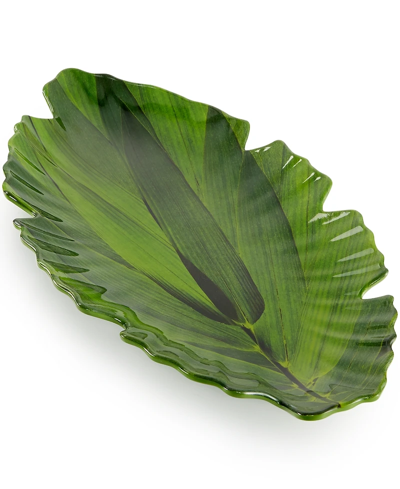 Q Squared Zen Melamine Large Green Leaf Platter