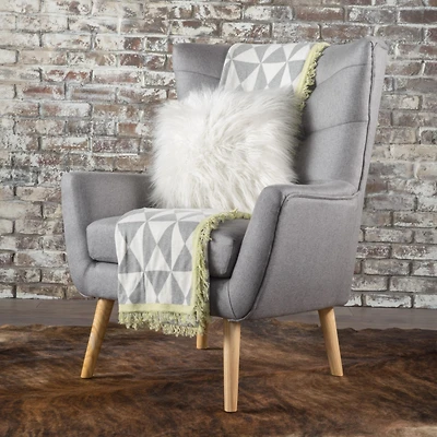 Streamdale Mid-Century Modern Tufted Armchair with Rubberwood Legs