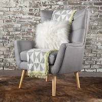 Streamdale Mid-Century Modern Tufted Armchair with Rubberwood Legs