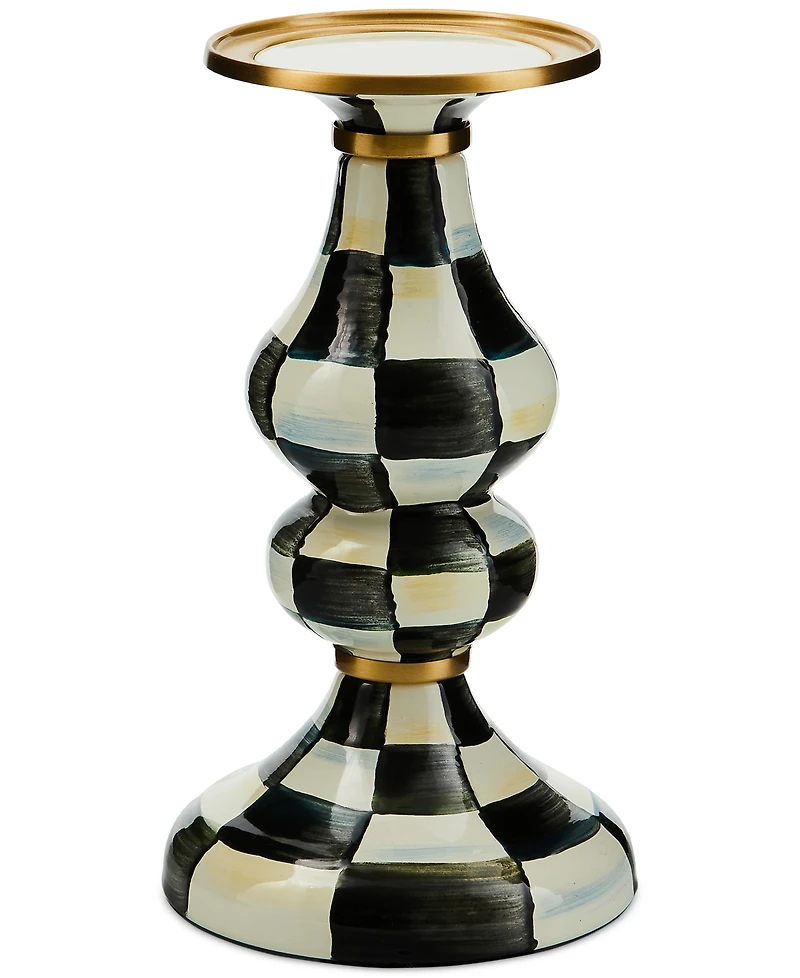 Mackenzie-Childs Courtly Check Medium Pillar Candlestick