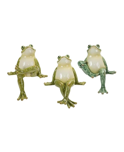 Slickblue Stone Garden Frog Shelf Sitter (Set of 3)