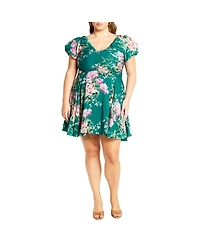 City Chic Women's Marci Print Dress