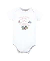 Hudson Baby Baby Girls Hudson Soft Everyday Cotton Bodysuits 3-Pack
