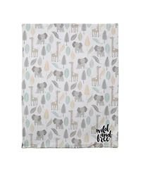 Lambs & Ivy Jungle Friends Elephant/Giraffe Safari Soft Fleece Baby Blanket