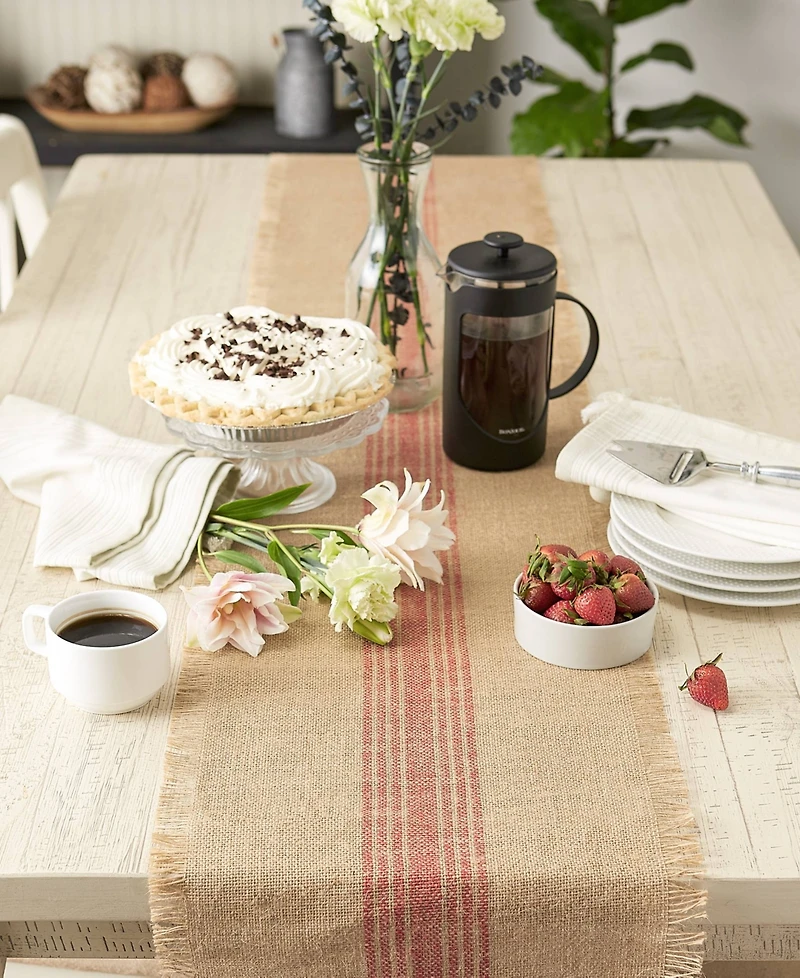 Design Imports Stripe Burlap Table Runner, 14x108 inches