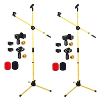 5 Core Tripod Mic Stand Heavy Duty Adjustable Floor Microphone Boom Arm Pedestal Para Microfono Ms Dbl G Ylw 2pcs