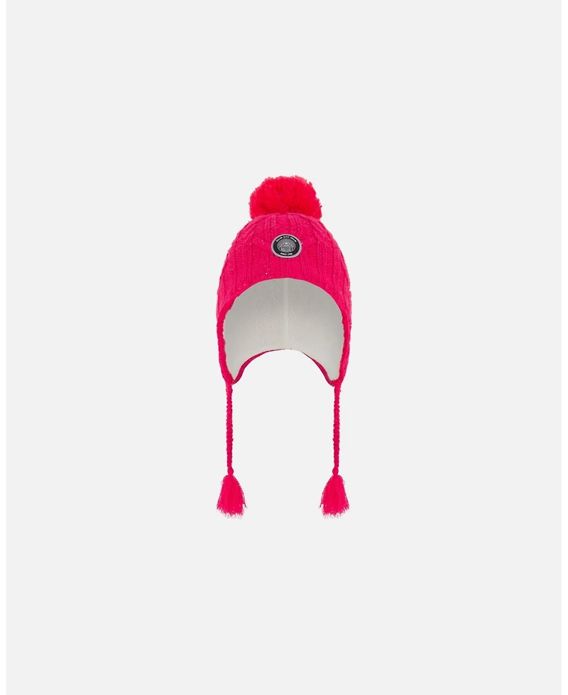 Deux par Deux Girl Peruvian Knit Hat Fuschia Pink - Toddler|Child