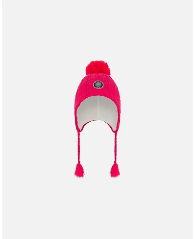 Deux par Deux Girl Peruvian Knit Hat Fuschia Pink - Toddler|Child