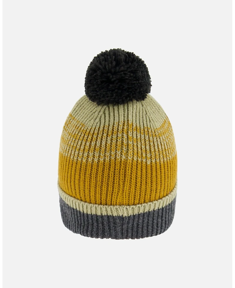 Deux par Deux Boy Knit Hat Gray, Spice And Sage - Toddler|Child