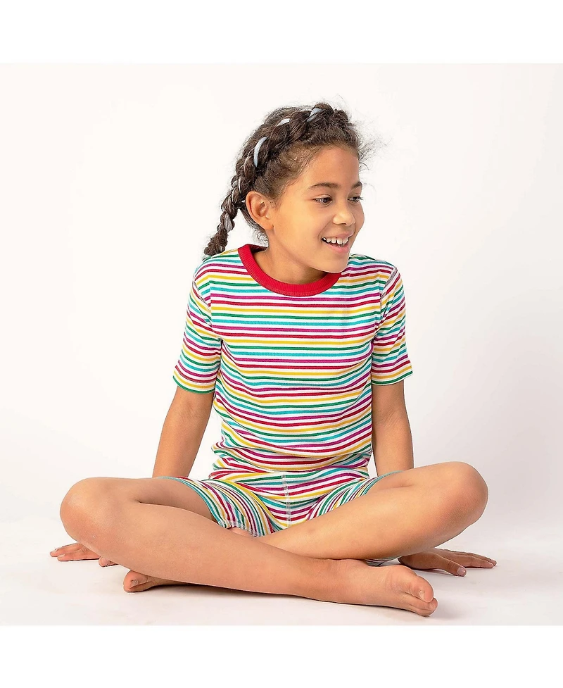 Mightly Kids Kids' Fair Trade 100% Organic Cotton Tight Fit Shortie Pajamas Set