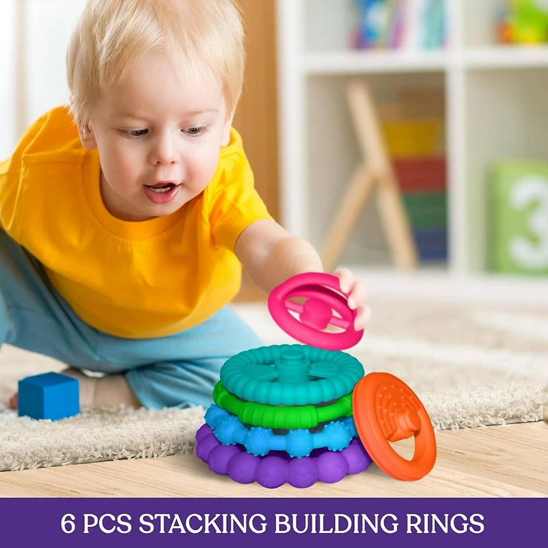 Sperric Toddler Stacking Silicone Stacking Toy – Premium Stacking Toys for Teething – Interactive and Fun Stacking Toys Made of Soft Sil