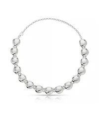 Ettika Polished Rhodium Pebble Choker Necklace