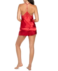 Linea Donatella Women's 2-Pc. Lace-Trim Satin Camisole & Shorts Set