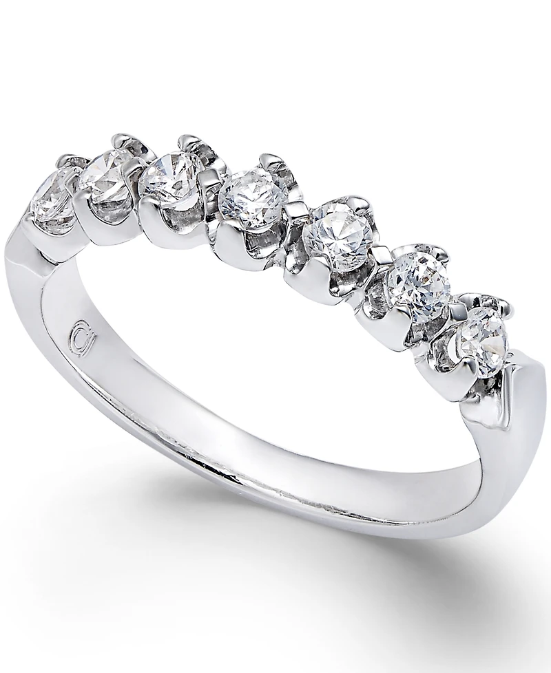 Certified Diamond Scalloped Ring (1 ct. t.w.) 14k White Gold