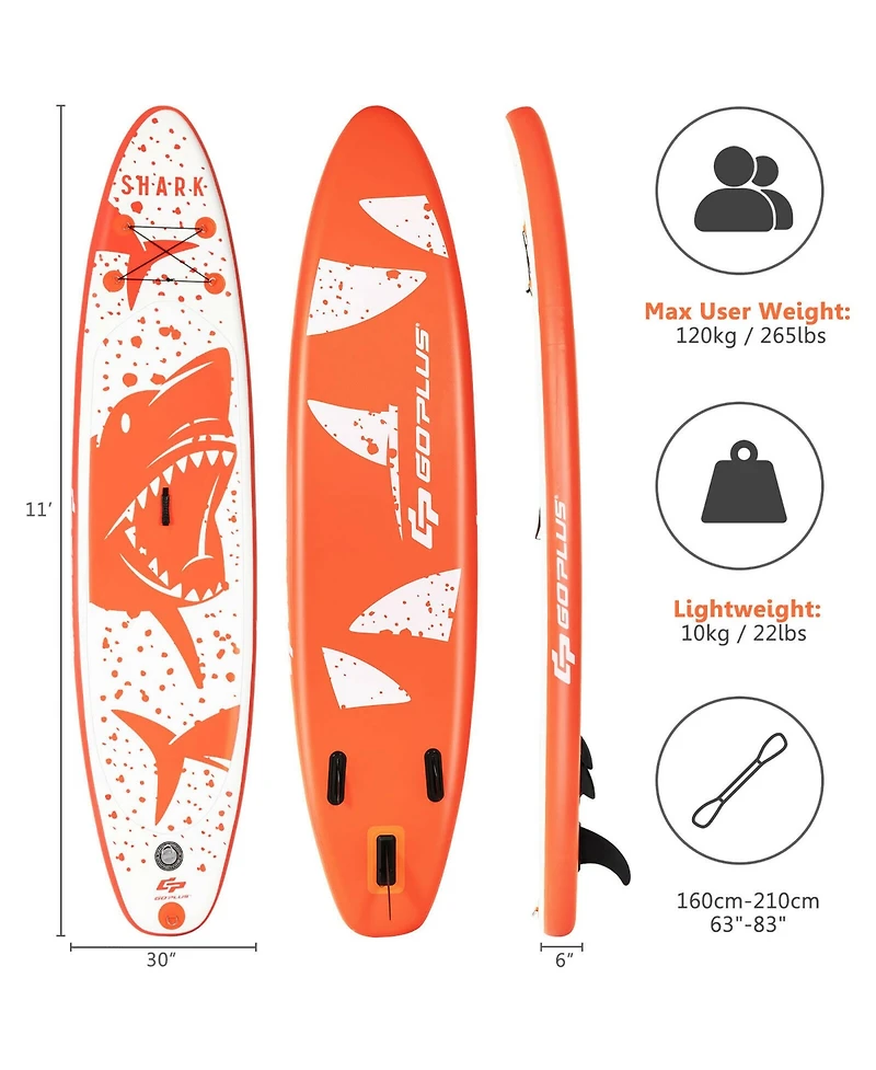 Costway Inflatable Stand Up Paddle Board with Backpack Aluminum Pump