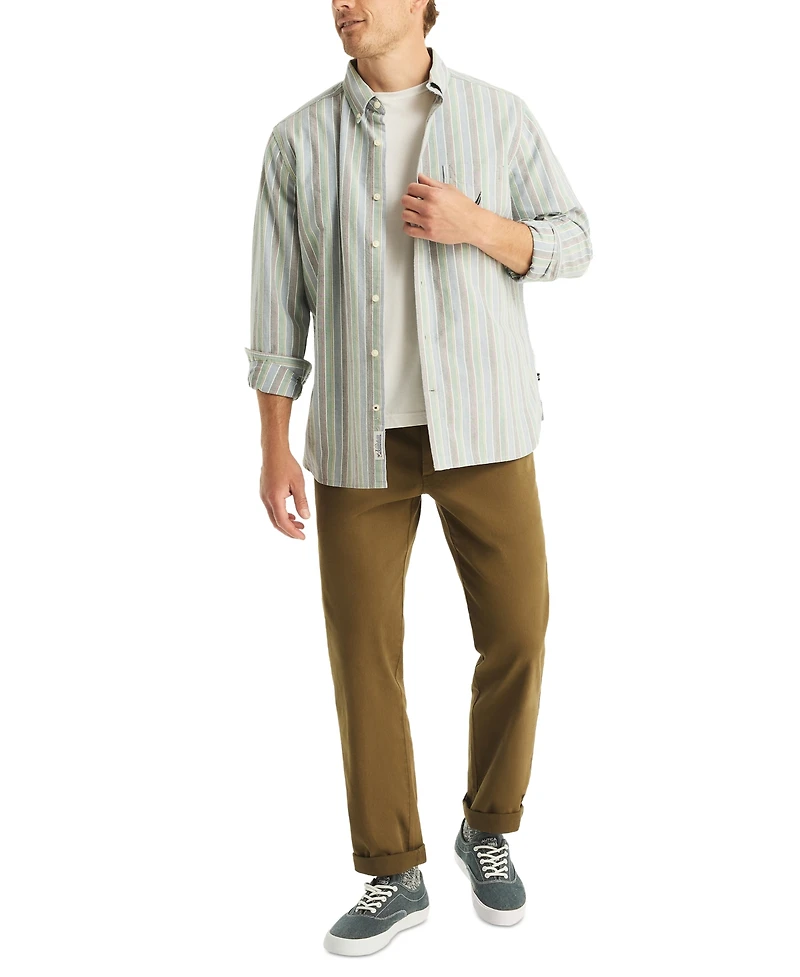 Nautica Men's Relaxed-Fit Stripe Button-Down Oxford Shirt