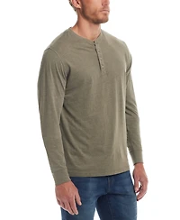 Weatherproof Vintage Men's Long Sleeve Brushed Jersey Henley T-shirt
