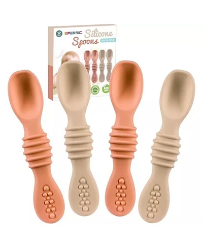 Sperric Silicone Baby Spoons for Led Weaning 4-Pack, First Stage Feeding Spoon Set Gum Friendly Bpa Lead Phthalate and Plastic Free, Great G