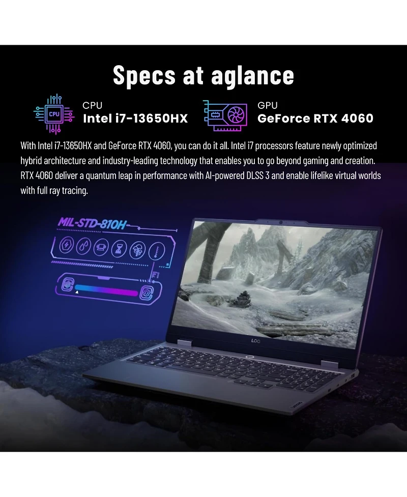 Lenovo Loq 15 15.6" Gaming Traditional Laptop Intel Core i7 13650HX 16GB Ram Nvidia GeForce Rtx 4060 512GB Ssd Storage Windows 11 Home Fhd 144Hz
