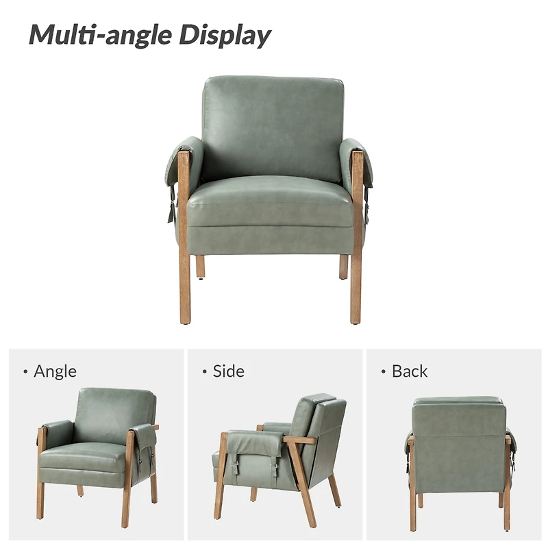 Olivia Farmhouse Armchair with Solid Wood Frame