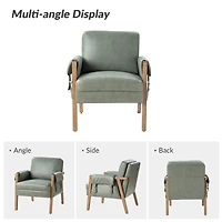 Olivia Farmhouse Armchair with Solid Wood Frame