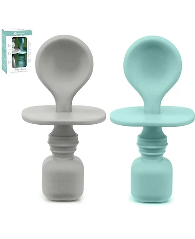 Sperric Toddler Spoons First Stage - Silicone Spoon For Self Feeding Set Gum Friendly Bpa Free
