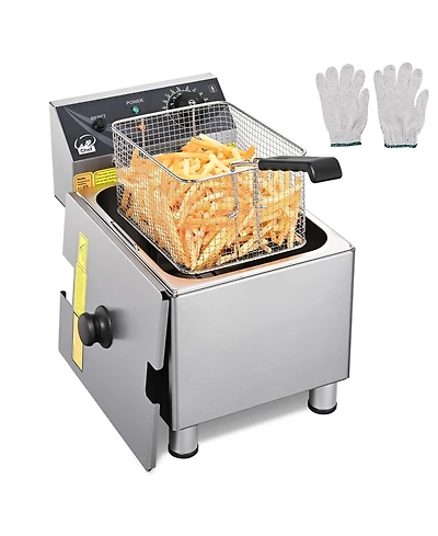 WeChef Electric Deep Fryer Countertop Deep Fryer with Basket 12L Stainless Steel Fryer for Restaurant and Home Use Easy to Clean Fast Heat Up Oil Frye