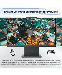 Lenovo IdeaCentre 500 23.8" Business All-in-One Amd Ryzen 3 7335U 8GB Ram Amd Radeon Graphics 256GB Ssd Storage Windows 11 Home Fhd 100Hz - Grey