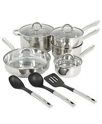Oster Sangerfield 12 Piece Stainless Steel Cookware Set W/ Kitchen Tools