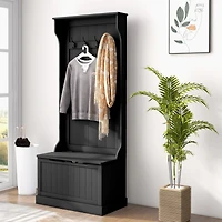 Homcom Hall Tree with Coat Rack, Storage, and Sitting Bench,