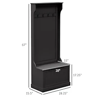 Homcom Hall Tree with Coat Rack, Storage, and Sitting Bench,