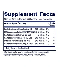 Vitanica Flora Symmetry - Probiotic Supplement for Digestive Health & Function - Intestinal Health Support - 60 Capsules